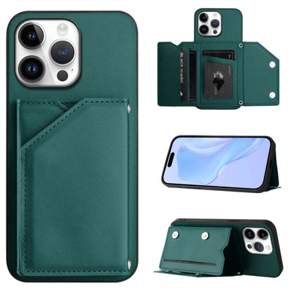 Skin Feel Four Card Slots Phone Case with Wrist Strap, For iPhone 16 Pro Max, For iPhone 16 Pro, For iPhone 16 Plus, For iPhone 16