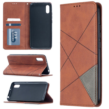 Rhombus Texture Horizontal Flip Magnetic Leather Case with Holder & Card Slots, For Xiaomi Redmi 9A, For Xiaomi Redmi 9C, For iPhone 12 mini, For iPhone 12 / 12 Pro