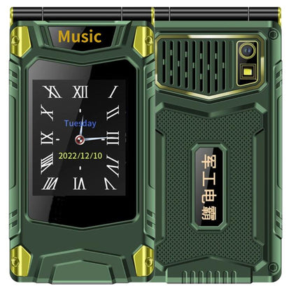 M7+ 4G Dual Screen Flip Elder Rugged Phone, 2.8 inch Inner, 2.4 inch Outer, 6800mAh Battery, 24 Keys, Flashlight, Network: 4G, Dual SIM, SOS, M7+ 4G