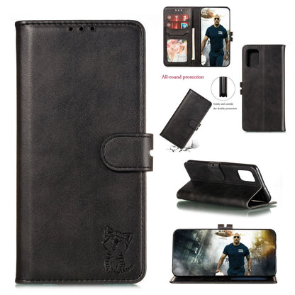 Embossed Happy Cat Pattern Horizontal Flip Leather Case with Holder & Card Slots & Wallet & Photo Frame, For Samsung Galaxy A21s, For Samsung Galaxy A71 5G, For Samsung Galaxy Note20, For Samsung Galaxy Note20 Ultra