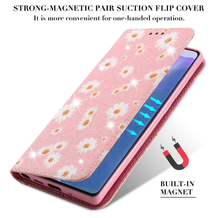 Glittering Daisy Magnetic Horizontal Flip Leather Case with Holder & Card Slots & Photo Frame, For Samsung Galaxy Note20