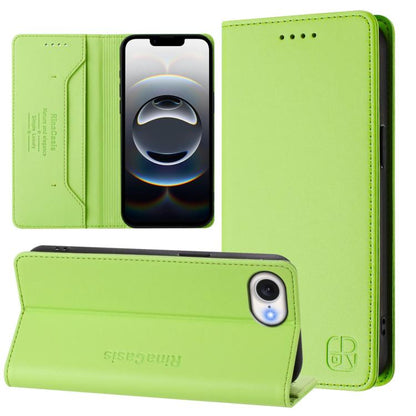 RC01 Dual-Folded Magnetic Suction RFID Leather Phone Case, For iPhone 17e / 16e, For iPhone 17 Pro Max, For iPhone 17 Pro