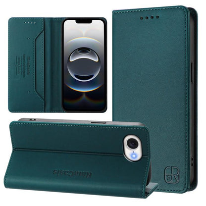 RC01 Dual-Folded Magnetic Suction RFID Leather Phone Case, For iPhone 17e / 16e, For iPhone 17 Pro Max, For iPhone 17 Pro