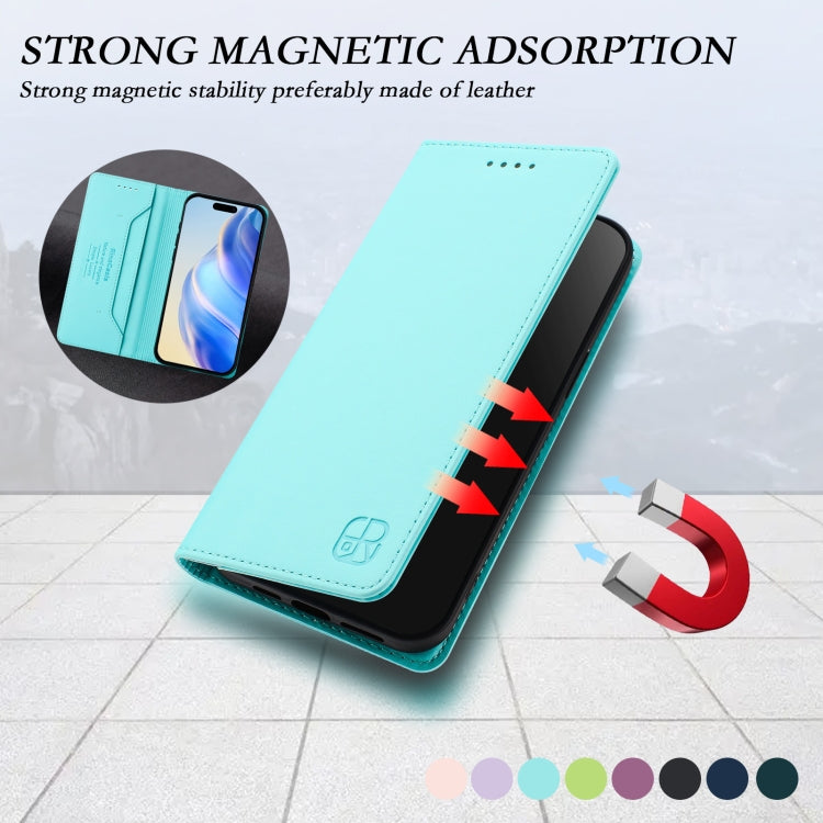 RC01 Dual-Folded Magnetic Suction RFID Leather Phone Case, For iPhone 15 Pro Max, For iPhone 15 Pro, For iPhone 15 Plus