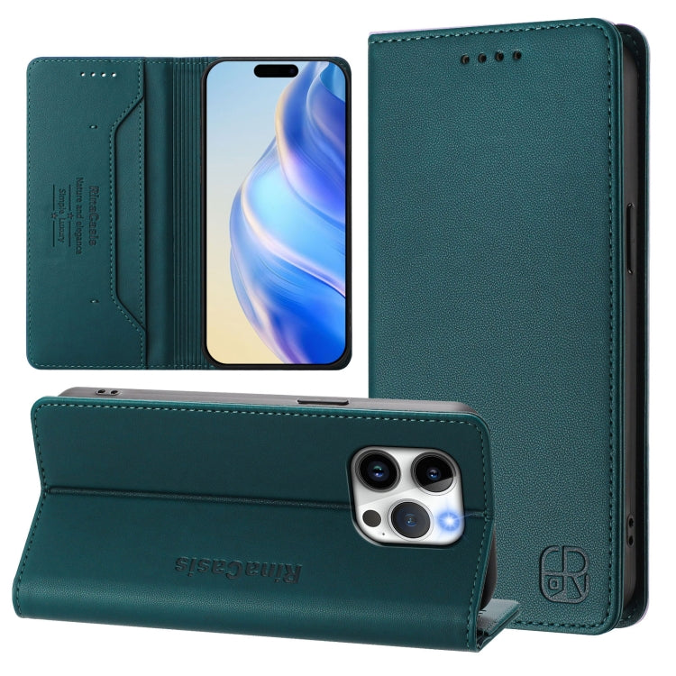 RC01 Dual-Folded Magnetic Suction RFID Leather Phone Case, For iPhone 14 Pro, For iPhone 14 Pro Max, For iPhone 7 / 8 / SE 2022