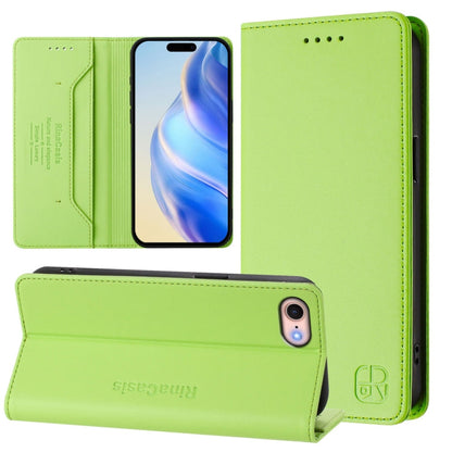 RC01 Dual-Folded Magnetic Suction RFID Leather Phone Case, For iPhone 14 Pro, For iPhone 14 Pro Max, For iPhone 7 / 8 / SE 2022