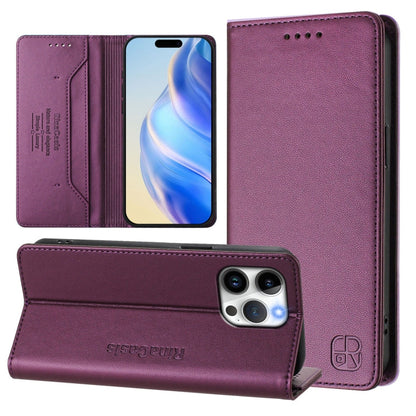 RC01 Dual-Folded Magnetic Suction RFID Leather Phone Case, For iPhone 13 Pro Max, For iPhone 13 Pro, For iPhone 13 mini