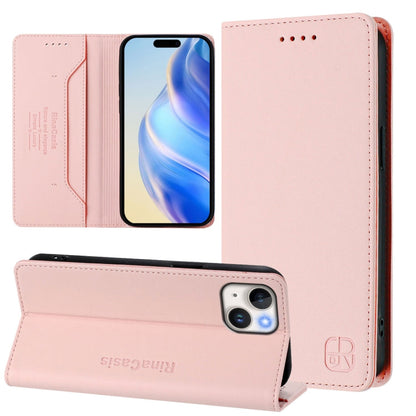 RC01 Dual-Folded Magnetic Suction RFID Leather Phone Case, For iPhone 13 Pro Max, For iPhone 13 Pro, For iPhone 13 mini