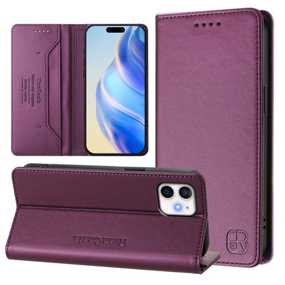 RC01 Dual-Folded Magnetic Suction RFID Leather Phone Case, For iPhone 12 / 12 Pro, For iPhone 12 Pro Max, For iPhone 12 mini