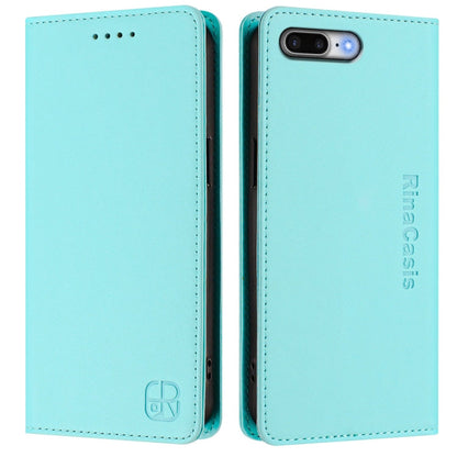 RC01 Dual-Folded Magnetic Suction RFID Leather Phone Case, For iPhone 7 Plus / 8 Plus