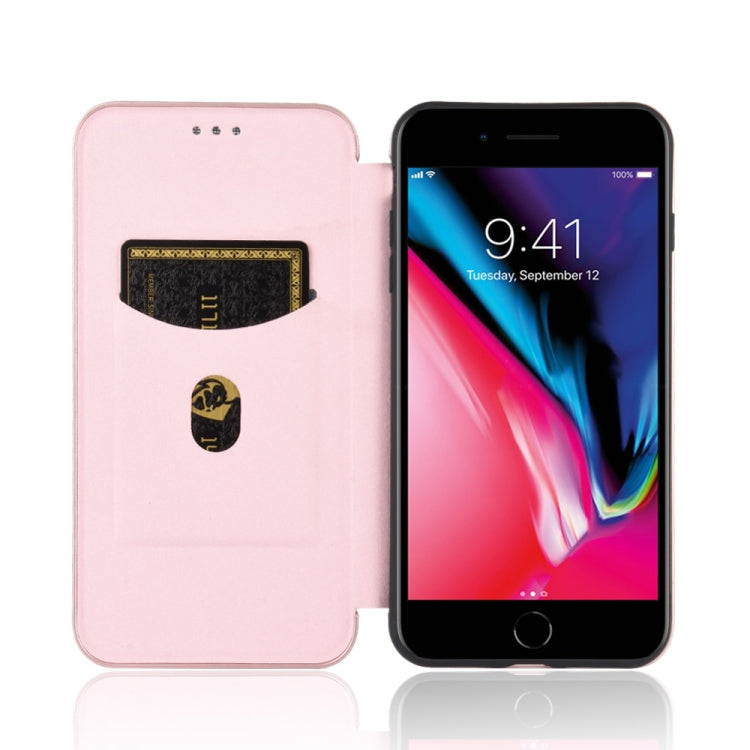 Carbon Fiber Texture Magnetic Horizontal Flip TPU + PC + PU Leather Case with Card Slot, For iPhone 7 / 8 / SE 2020 / SE 2022, For iPhone 7 Plus / 8 Plus, For iPhone XR, For iPhone XS Max