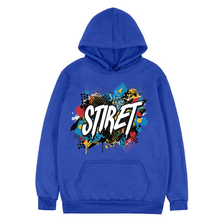 Alphabet Printed Fleece Hooded Sweatshirt Print On Your Demand, M, L