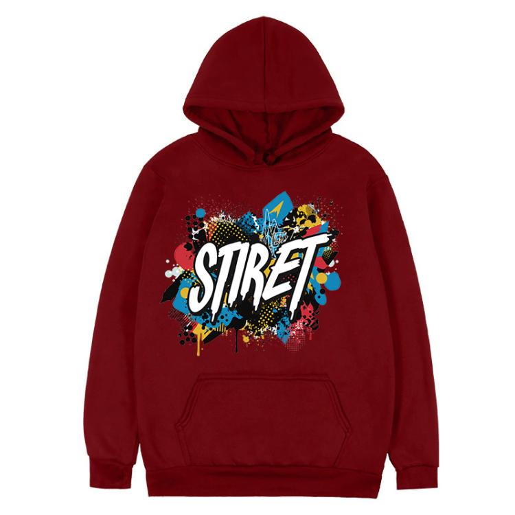 Alphabet Printed Fleece Hooded Sweatshirt Print On Your Demand, XL, XXL
