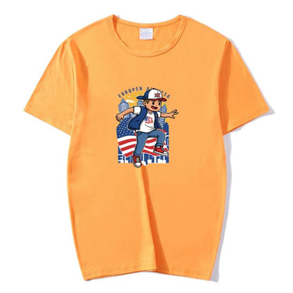 Boy Printed Round Neck Modal Short Sleeve T-shirt Print On Your Demand, L, POD T-Shirt, XL