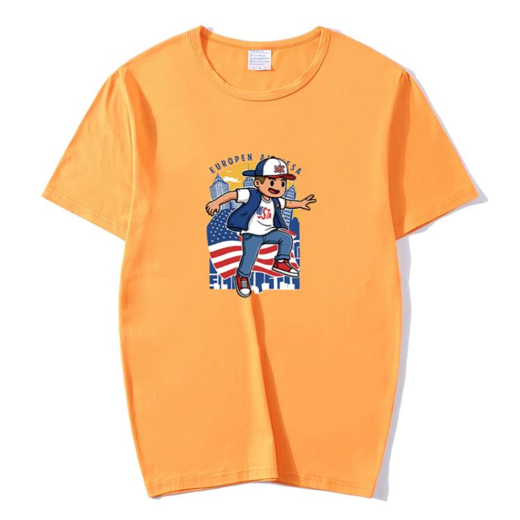 Boy Printed Round Neck Modal Short Sleeve T-shirt Print On Your Demand, XXXXL, POD T-Shirt, XXXXXL