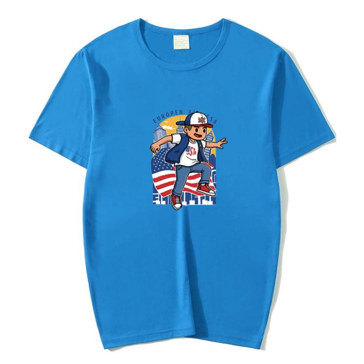 Boy Printed Round Neck Modal Short Sleeve T-shirt Print On Your Demand, XXXXXL