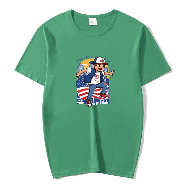 Boy Printed Round Neck Modal Short Sleeve T-shirt Print On Your Demand, XXXXXL