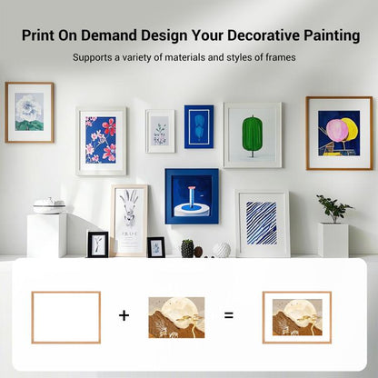 Abstract Leaves Decorative Painting with Aluminum Alloy Frame Print On Your Demand, 15x20cm, 20x20cm, 30x30cm, 40x40cm, 50x50cm, 60x60cm, 70x70cm, 80x80cm, 90x90cm