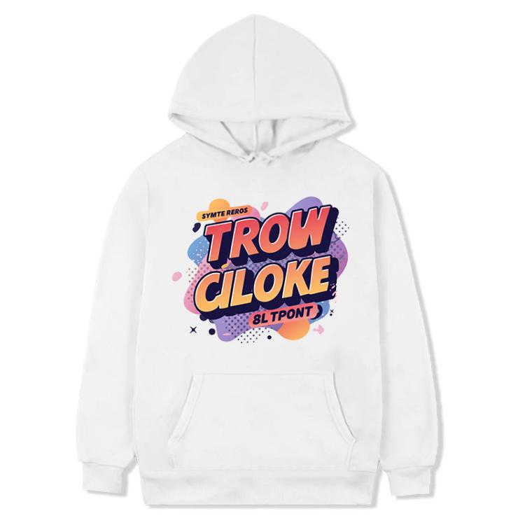 Orange Alphabet Printed Fleece Hooded Sweatshirt Print On Your Demand, XS, S, M, L, XL, XXL, XXXL