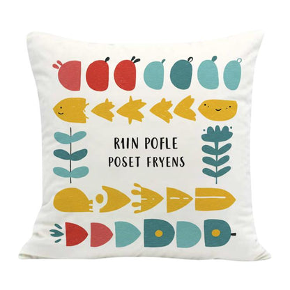 River Fish Printed Sofa Pillow With Core Print On Your Demand, 50x50cm, 60x60cm