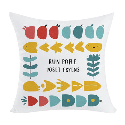 River Fish Printed Sofa Pillow With Core Print On Your Demand, 50x50cm, 60x60cm