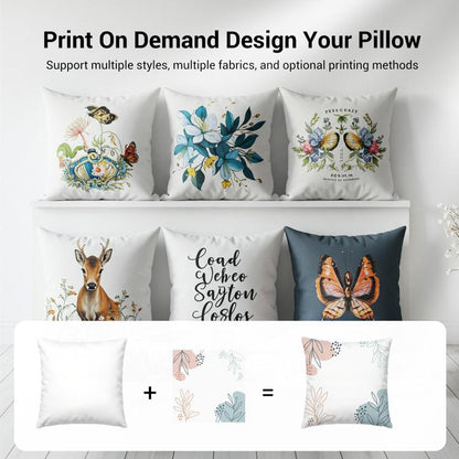 River Fish Printed Sofa Pillow With Core Print On Your Demand, 50x50cm, 60x60cm