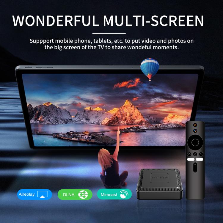 Q7 4K UHD Android 10 Smart TV Box with Remote Control, Allwinner H313 Quad-Core, 2GB+8GB, 2GB+16GB