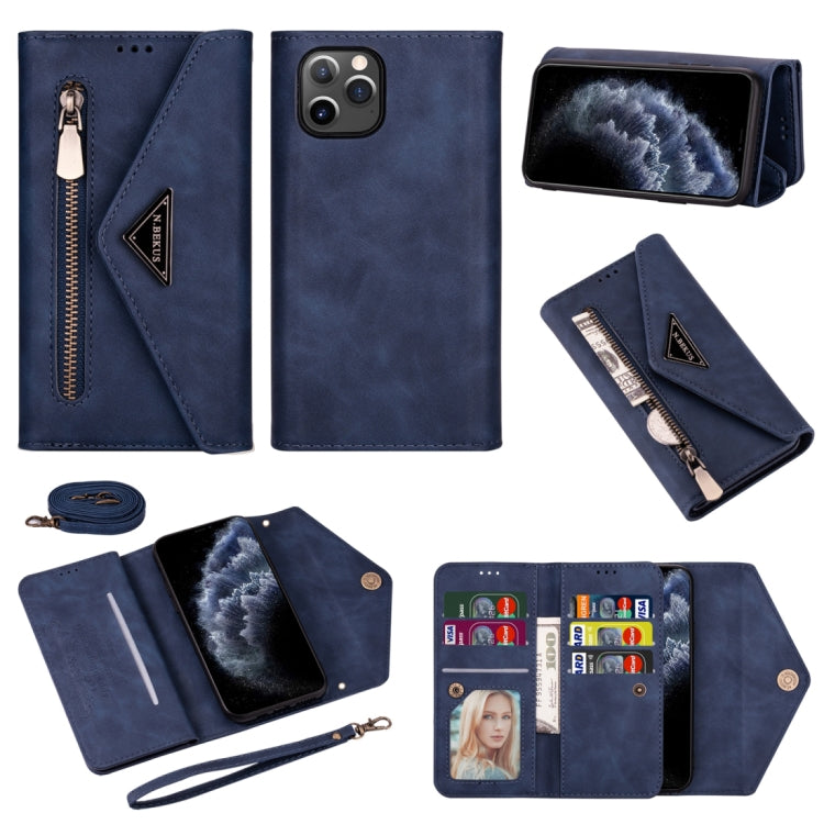 Skin Feel Zipper Horizontal Flip Leather Case with Holder & Card Slots & Photo Frame & Lanyard & Long Rope, For iPhone 11, For iPhone 11 Pro, For iPhone 11 Pro Max, For iPhone XS / X