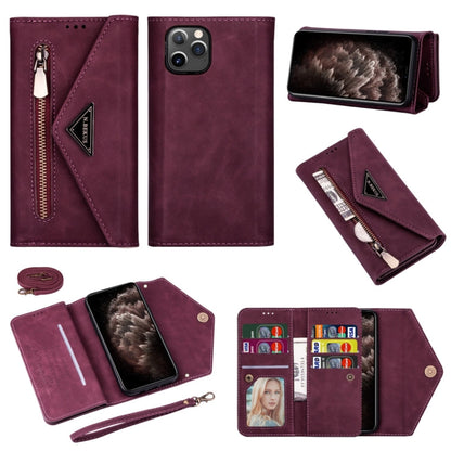Skin Feel Zipper Horizontal Flip Leather Case with Holder & Card Slots & Photo Frame & Lanyard & Long Rope, For iPhone 11, For iPhone 11 Pro, For iPhone 11 Pro Max, For iPhone XS / X