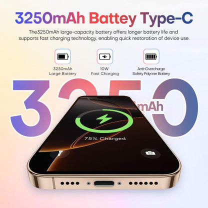 A88 / i16 Pro Max, 2GB+16GB, 6.6 inch Android 8.1 MTK6580A Quad Core, OTG, Network: 3G, Dual SIM, EU Plug, US Plug, UK Plug, AU Plug