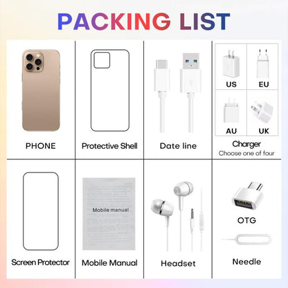 A88A / i16 Pro Max, 6GB+64GB, 6.6 inch Android 12 MTK6762 Helio G25 Octa Core, NFC, OTG, Network: 4G, Dual SIM, EU Plug, US Plug, UK Plug, AU Plug