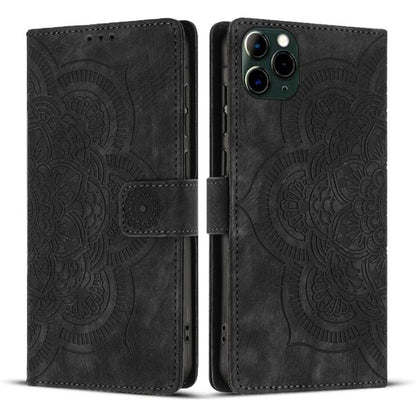 Mandala Embossed Retro Frosted Leather Phone Case, For iPhone 12 mini / 13 mini, For iPhone 12 / 12 Pro, For iPhone 12 Pro Max, For iPhone 11 Pro Max