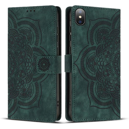 Mandala Embossed Retro Frosted Leather Phone Case, For iPhone XS Max, For iPhone 7 Plus / 8 Plus