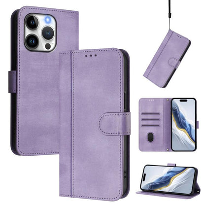 Line Splicing Buckle Retro Leather Phone Case, For iPhone 15 Pro Max, For iPhone 15 Pro, For iPhone 15 Plus