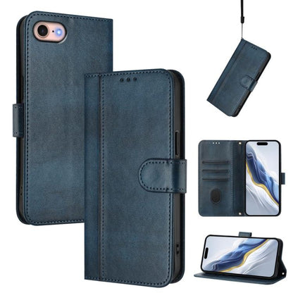 Line Splicing Buckle Retro Leather Phone Case, For iPhone 14 Pro, For iPhone 14 Pro Max, For iPhone 7 / 8 / SE 2022