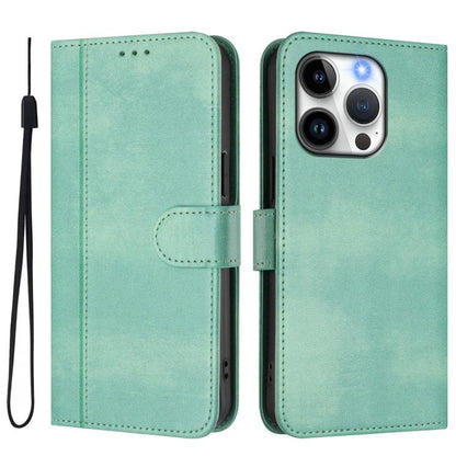 Line Splicing Buckle Retro Leather Phone Case, For iPhone 13 Pro Max, For iPhone 13 Pro, For iPhone 13 mini
