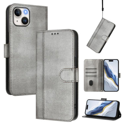 Line Splicing Buckle Retro Leather Phone Case, For iPhone 13 Pro Max, For iPhone 13 Pro, For iPhone 13 mini