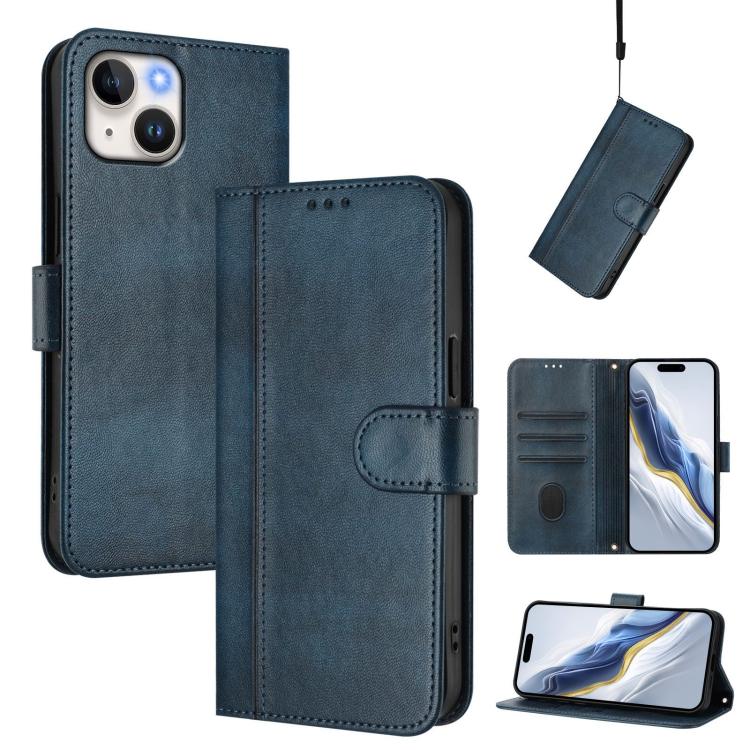 Line Splicing Buckle Retro Leather Phone Case, For iPhone 13 Pro Max, For iPhone 13 Pro, For iPhone 13 mini