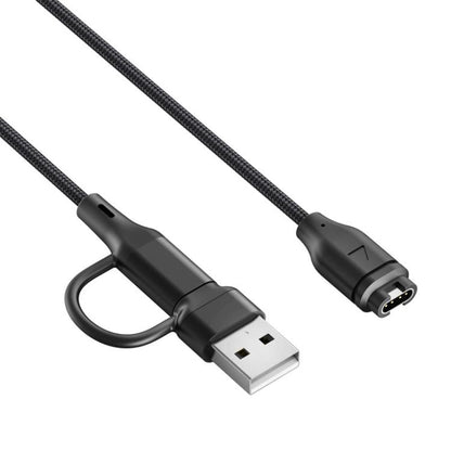 xDfind 2 in 1 Type-C and USB-A Ports Watch Charging Cable, Length: 1m, For Garmin Fenix 8 / 7X / 6S Pro