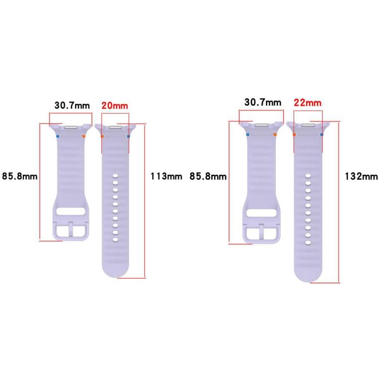 xDfind Wavy Grain Stitched Colorful Buckle Silicone Watch Band, For Samsung Galaxy Watch FE / 7 / 6 / 5 / 4