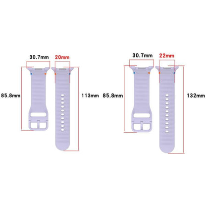 xDfind Wavy Grain Stitched Colorful Buckle Silicone Watch Band, For Samsung Galaxy Watch FE / 7 / 6 / 5 / 4
