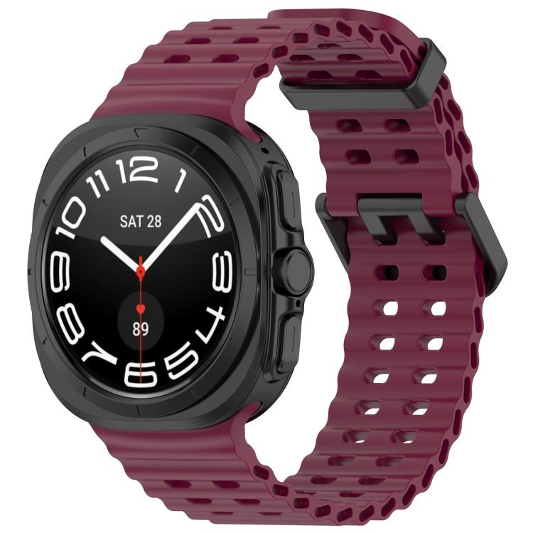 xDfind Ocean Hole Dual Buckle Silicone Watch Band, For Samsung Galaxy Watch Ultra 47mm / Ultra 2025