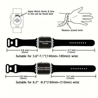 xDfind Butterfly Buckle Silicone Watch Band, For Apple Watch 46mm / 49mm / 45mm / 44mm, For Apple Watch 42mm / 41mm / 40mm / 38mm