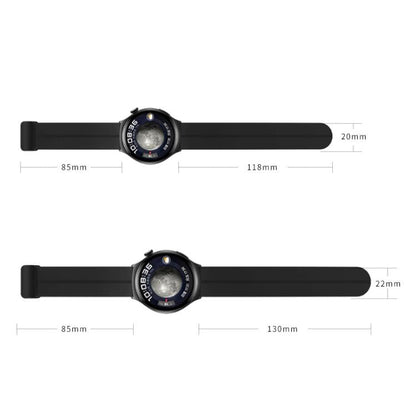xDfind  Flat Head Groove Folding Black Buckle Silicone Watch Band, 20mm, 22mm