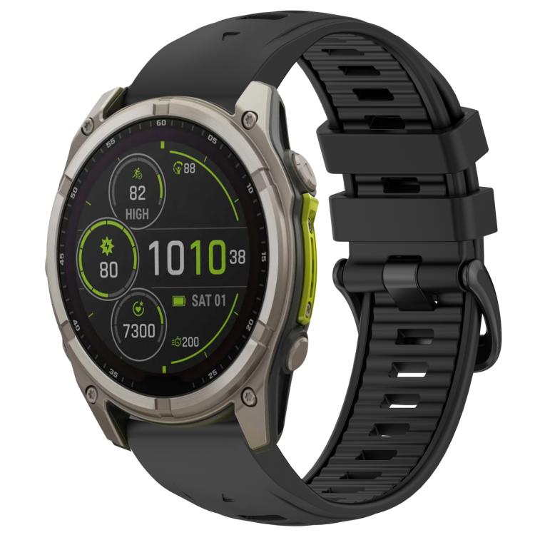 xDfind Dual Color Quick Release Steel Buckle Silicone Watch Band, For Garmin 26mm, For Garmin 22mm