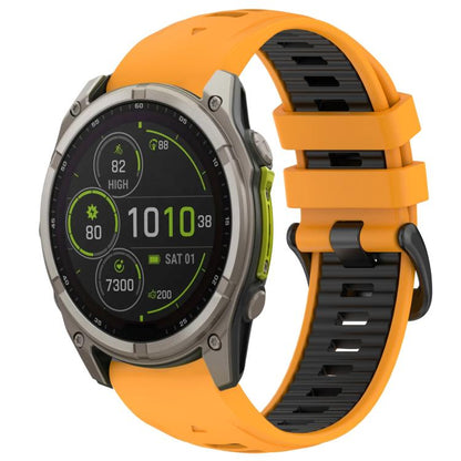 xDfind Dual Color Quick Release Steel Buckle Silicone Watch Band, For Garmin 26mm, For Garmin 22mm
