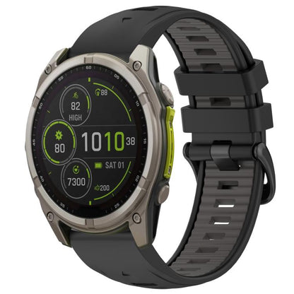 xDfind Dual Color Quick Release Steel Buckle Silicone Watch Band, For Garmin 26mm, For Garmin 22mm