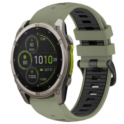 xDfind Dual Color Quick Release Steel Buckle Silicone Watch Band, For Garmin 26mm, For Garmin 22mm
