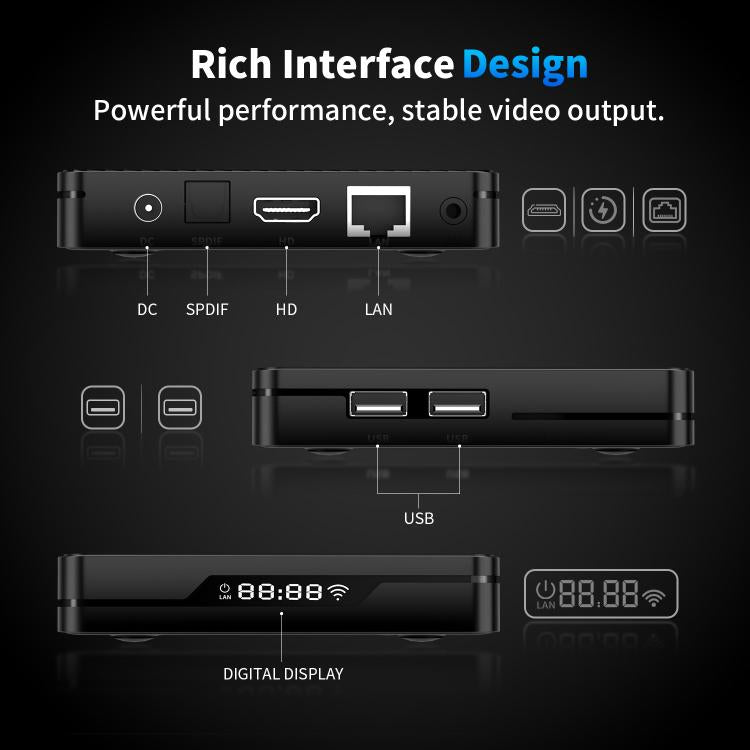 X88 Pro X5M Android 14.0 Smart TV Box, S905X5M 2.0GHz 64-bit Quad-core Cortex-A55, 2GB+16GB, 4GB+32GB, 4GB+64GB