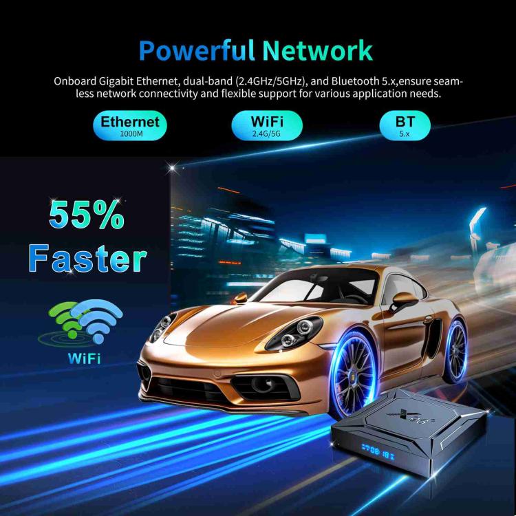 X96 M200 YB951 Android 14.0 Smart TV Box, Amlogic S905X5M Quad-core ARM Cortex A55, 2GB+16GB, 4GB+32GB, 4GB+64GB